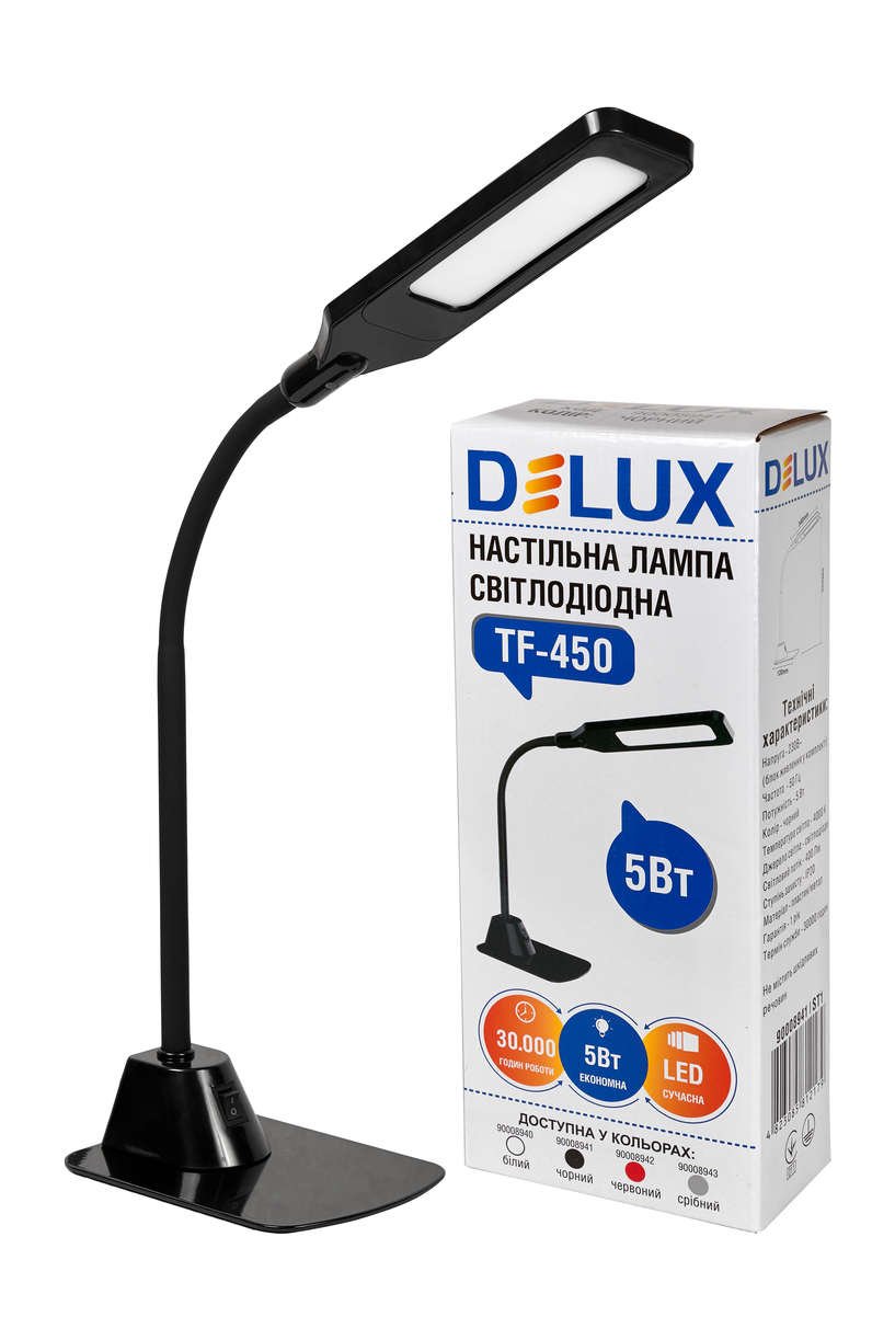 Світильник світлодіодний настільний Delux TF-450 4000K 5Вт чорний